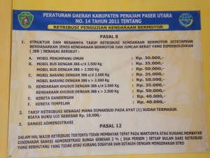 Perda Nomor 14 Tahun 2011 tentang Retrebusi Pengujian Kendaraan Bermotor Kabupaten penajam Paser Utara (Adi Kutu - Hello Borneo)