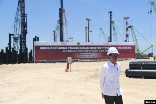 Smelter PT Freeport Indonesia dibangun di atas lahan 100 hektare yang diproyeksi akan bisa memproduksi konsentrat tembaga 1,7 juta ton per tahun. (Biro Setpres)