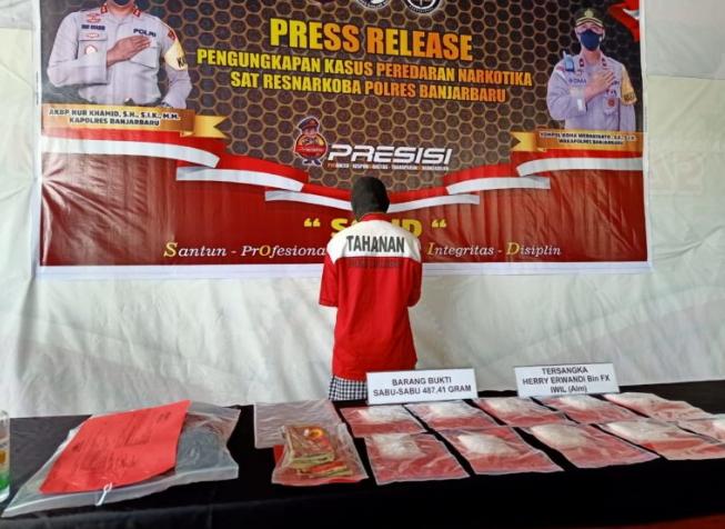 Polres Kota Banjarbaru berhasil mengamankan peredaran narkotika jenis sabu-sabu. (JS)