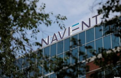 Signage terlihat di kantor Navient di Wilmington, Delaware, AS, 9 Juni 2021. (Foto: REUTERS/Andrew Kelly)