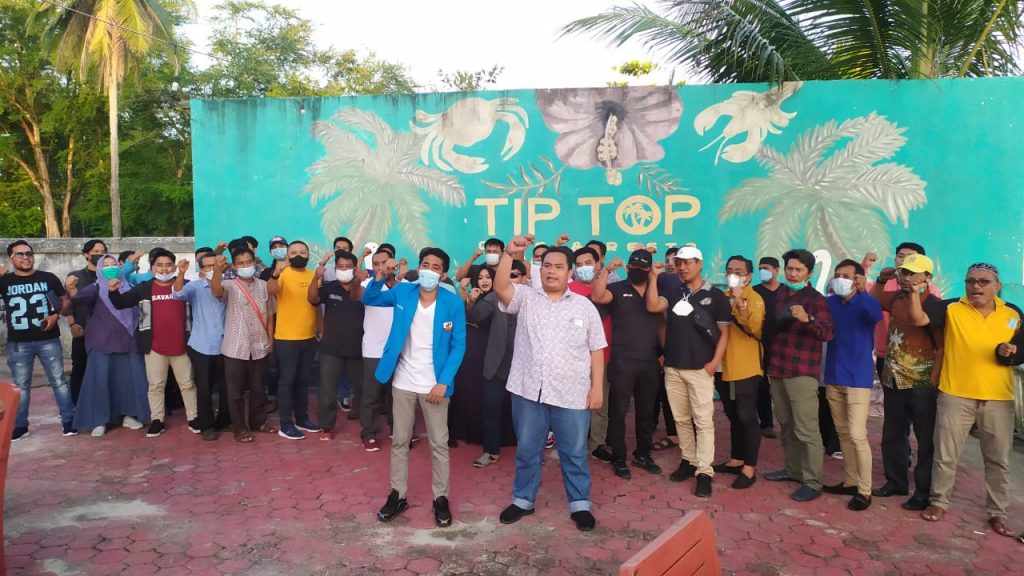 Bakal calon Ketua DPD KNPI Kota Balikpapan Periode 2021-2024, Andrie Afrizal saat deklarasi pencalonan. (RMS)