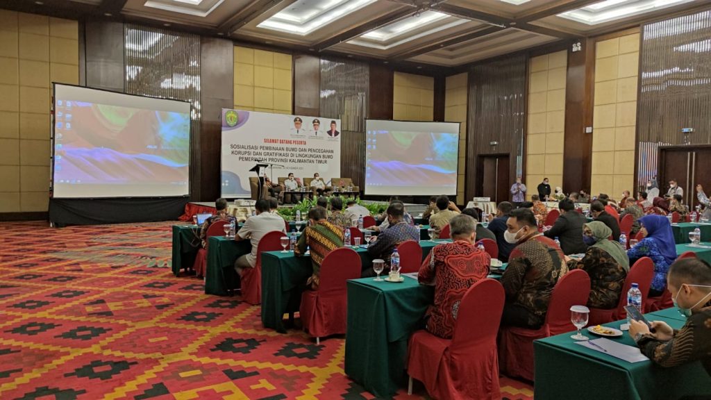 Kegiatan Sosialisasi pembinaan dan pencegahan korupsi dan gratifikasi di lingkungan BUMD yang berlangsung di Balikpapan, Rabu (24/11). (Ist)