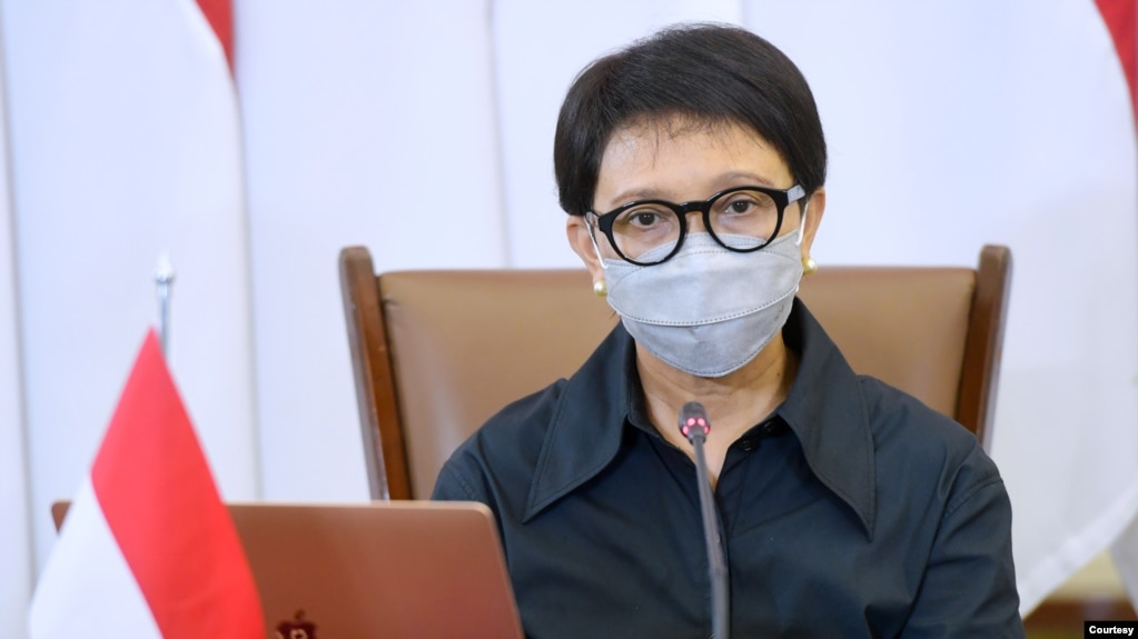 Menteri Luar Negeri RI Retno Marsudi, dalam konferensi pers di Istana Bogor, 9 Desember 2021. (Foto: Setpres RI)