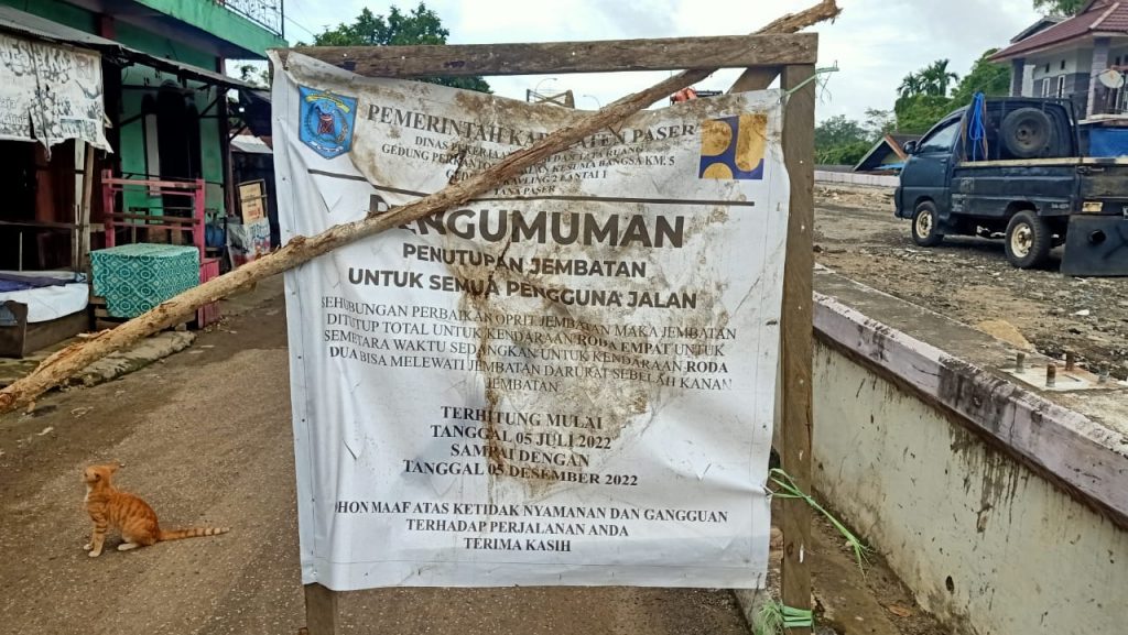 Jembatan Putri Paser penghubung Kelurahan Tanah Grogot dan Desa Sungai Tuak, Kecamatan Tanah Grogot. (Ist)