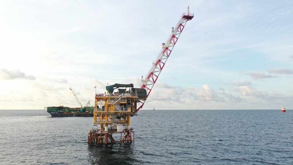 Anjungan WPN-4 memiliki desain kapasitas produksi hingga 45 MMSCFD. (Ist)