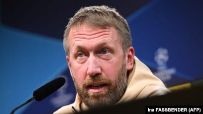 Pelatih kepala Chelsea asal Inggris Graham Potter menjelang pertandingan melawan Borussia Dortmund di Dortmund, Jerman barat, pada 14 Februari 2023. (Foto: Ina FASSBENDER/AFP)