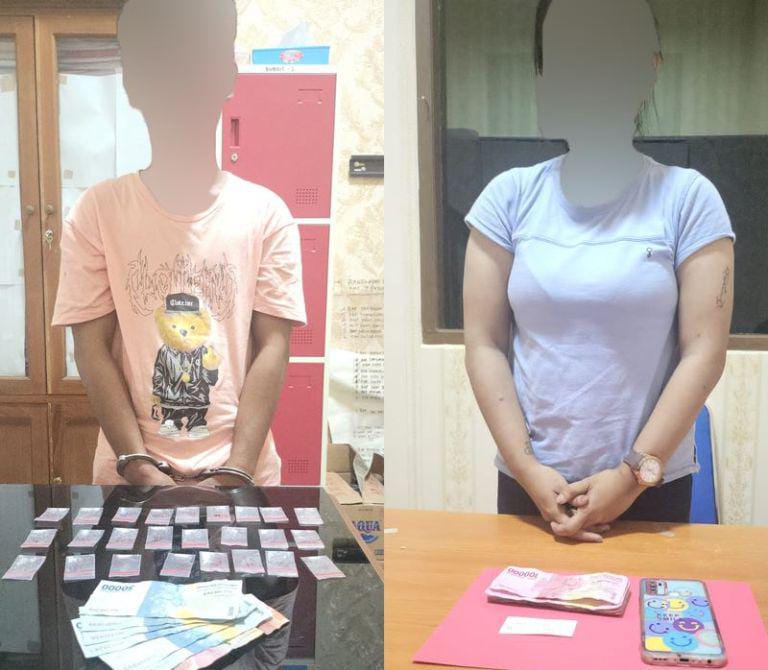 Dua pengedar di wilayah Gunung Bugis berinisial SI dan YP diringkus polisi, Senin (1/5/2023). (Ist)