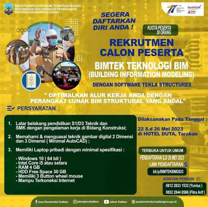 Pemprov Kaltara Gelar Pelatihan Teknologi Konstruksi Berbasis Digital. (Ist)