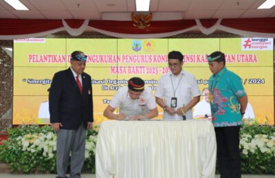 Pelantikan dan pengukuhan pengurus KONI Kaltara periode 2023-2027. (Ist)