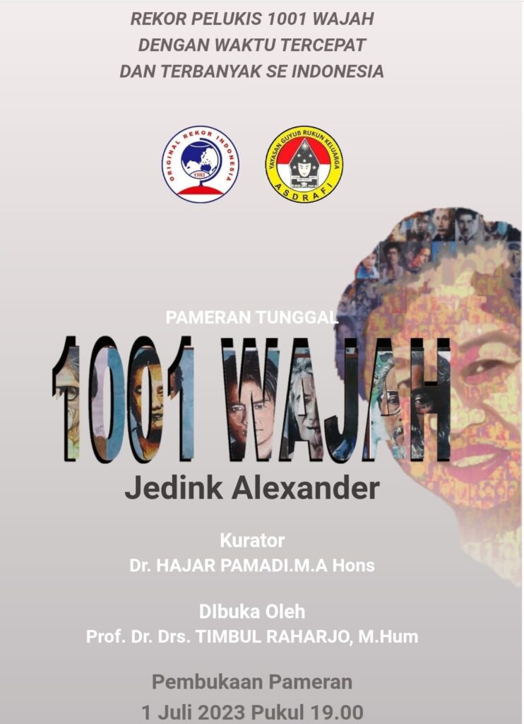 Jedink Alexander, Rekor Pelukis 1001 Wajah. (Ist)