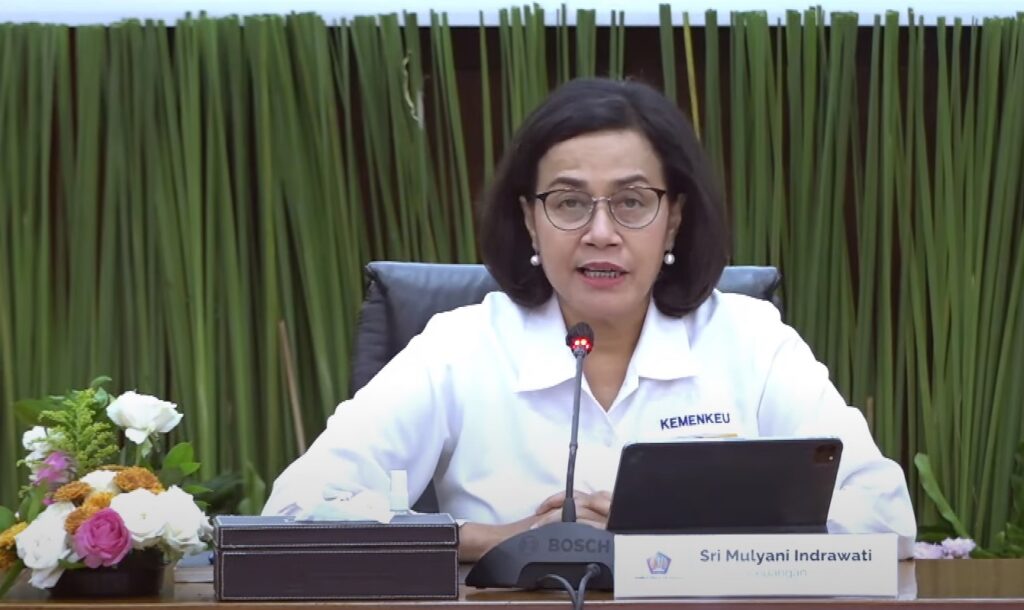 Menteri Keuangan (Menkeu) Sri Mulyani Indrawati saat konferensi pers APBNKITA EDISI MARET 2024 di Gedung Kementerian Keuangan, Jakarta, Senin (25/3/2024). (Ist)