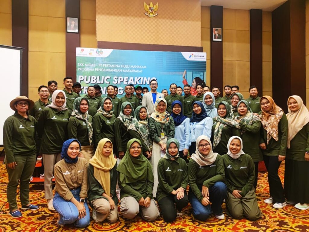 Tingkatkan Kompetensi Tokoh Penggerak Masyarakat dan Program CSR Binaan, Pertamina Hulu Mahakam Gelar Pelatihan Public Speaking. (Ist)