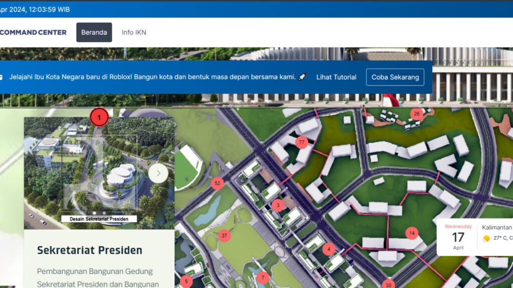 Dashboard Mapping Pembangunan IKN dari Kementerian PUPR yang dapat diakses oleh masyarakat/ Foto : Website nusantara.pu.go.id. (Ist)