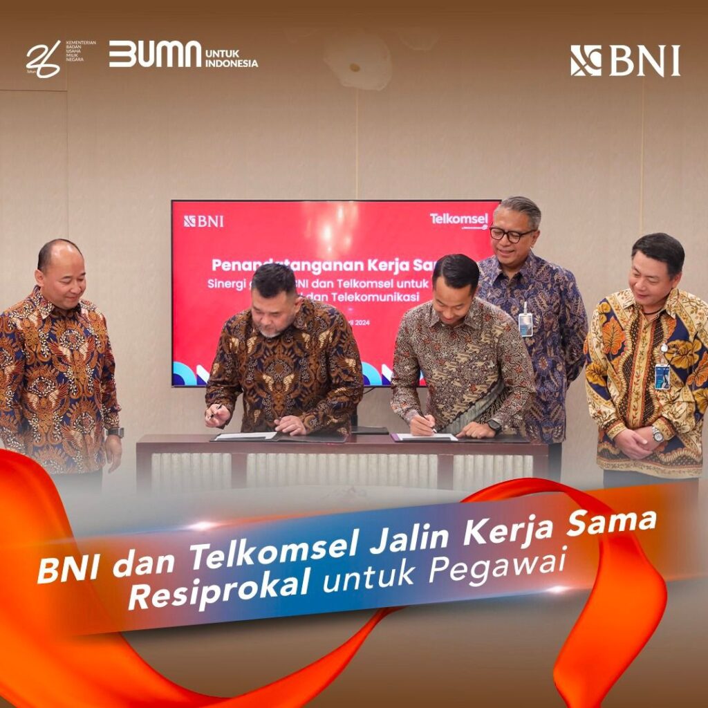 BNI dan Telkomsel Perkuat Sinergi Melalui Kerja Sama. (Ist)