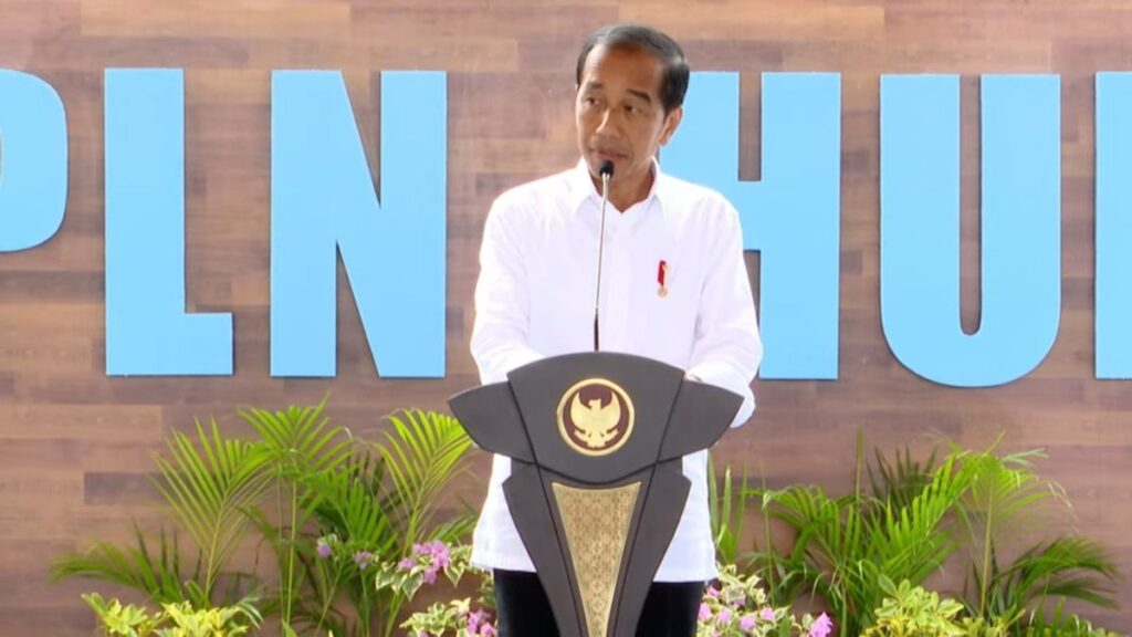 Presiden Joko Widodo saat meresmikan groundbreaking pembangunan PLN Hub di IKN. (Ist)