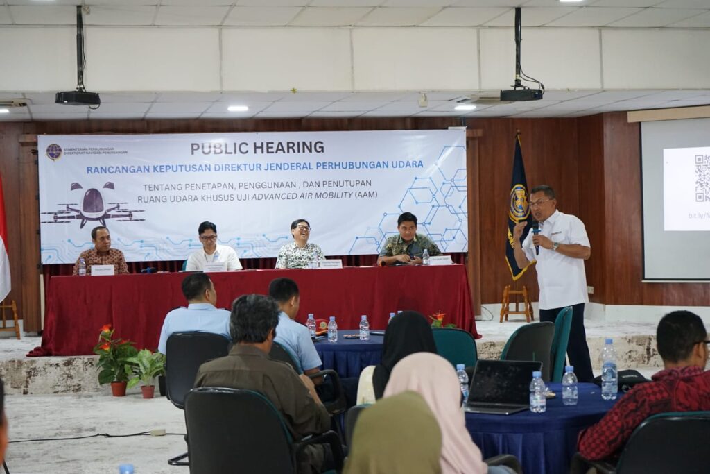 Direktur Navigasi Penerbangan Syamsu Rizal uji publik Petunjuk Teknis (Juknis) Penetapan Ruang Udara Khusus untuk Uji Drone (Advance Air Mobility/AAM)
