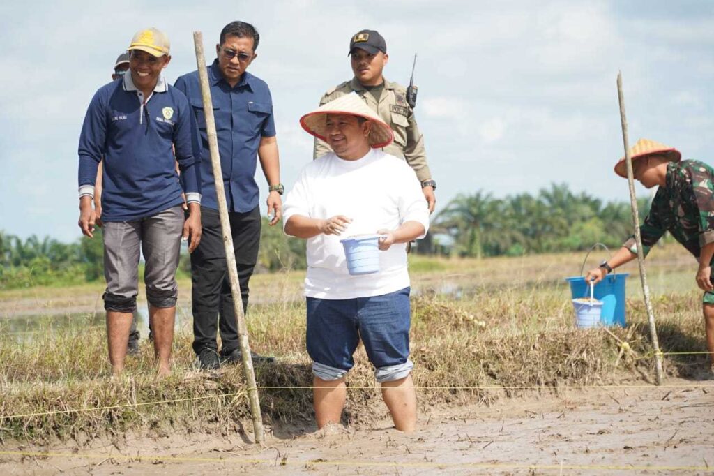 Mudyat Noor Pimpin Aksi Tanam Padi. (Ist)