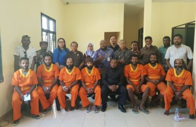 Saat sebelum sidang Kasus 7 Tapol asal Papua. (Ist)