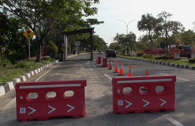 Foto Bilik Desinfektan Kendaraan di PPU.