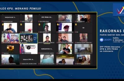 Rakornas II PRIMA yang digelar secara virtual. (Ist)