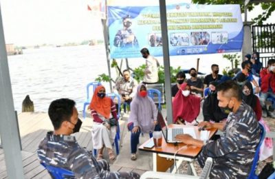 TNI AL Lanal Banjarmasin kembali gelar serbuan vaksinasi. (JS)