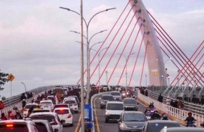 Jembatan Sei Alalak yang diresmikan Presiden Joko Widodo. (JS)