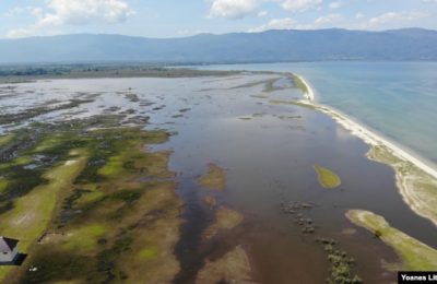 Tampak udara kawasan pengembalaan ternak kerbau di desa Tokilo dan Tindoli yang terendam oleh luapan Danau Poso, pada 9 November 2020. (Foto: VOA/Yoanes Litha)