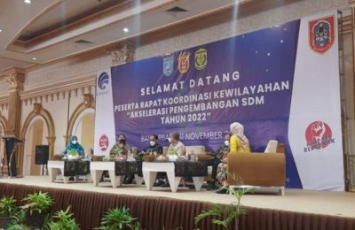 Rakor Kewilayahan Akselerasi Pengembangan SDM Tahun 2022 di Ballroom Q Dafam Hotel, Banjarbaru. (Ist)