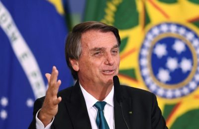 Presiden Brasil Jair Bolsonaro di Istana Planalto, Brasilia, 15 Maret 2022. ( EVARISTO SA / AFP)