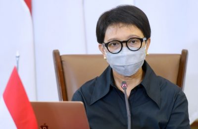 Menteri Luar Negeri RI Retno Marsudi, dalam konferensi pers di Istana Bogor, 9 Desember 2021. (Foto: Setpres RI)