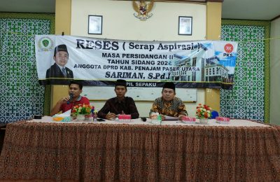Reses masa sidang kedua DPRD Kabupaten PPU, Sariman. (Ist)