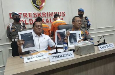 Rilis Tambang Ilegal Polda Kaltim. (Ist)