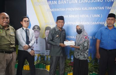 Penyaluran BLT BBM kepada UMKM di Kabupaten PPU. (Ist)