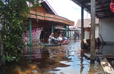 Banjir yang terjadi di Kabupaten Kotawaringin Barat. (Ist)