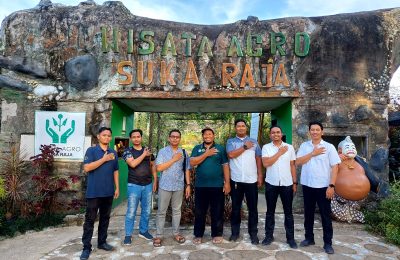 Sat Intelkam Polres PPU berfoto di Agro Wisata yang dikembangkan oleh Puryanto. (Ist)