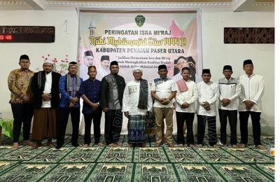 Peringatan Isra' Miraj' di Desa Gunung Mulya Kecamatan Babulu. (Ist)