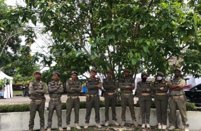Personil Satpol PP Kabupaten Penajam Paser Utara (PPU), melakukan mengamankan kegiatan MTQ. (Ist)