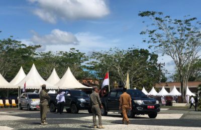 Personil Satpol PP Kabupaten Penajam Paser Utara (PPU), melakukan mengamankan kegiatan MTQ. (Ist)