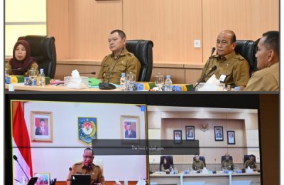 Bupati Paser, Fahmi Fadli menghadiri Rakor secara virtual. (Ist)