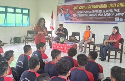 Sosialisasi Pencegahan Perkawinan Usia Anak bagi Remaja, di SMKN 8 Kota Palangka Raya. (Ist)