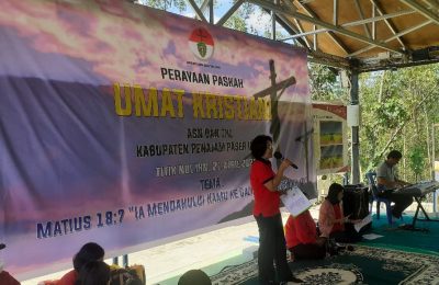 Kegiatan paskah di titik nol Ibu Kota Negara Nusantara. (Ist)