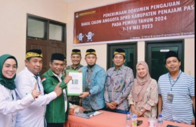 PKB Kabupaten PPU melakukan pendaftaran Bacaleg di KPU Kabupaten PPU. (Ist)