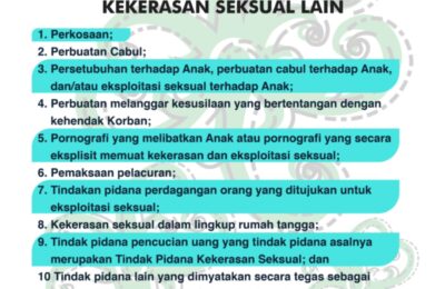10 Jenis Tindak Pidana Kekerasan Seksual Lain. (Tin)