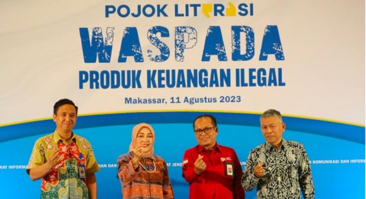 Creative Talks Pojok Literasi “Waspada Produk Keuangan Ilegal”, di Kota Makassar, Provinsi Sulawesi Selatan. (Ist)