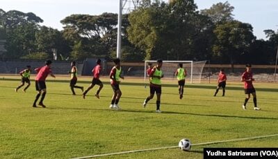 Suasana TC Timnas U17 di Stadion Sriwedari Solo, akhir pekan kemarin. (Foto: VOA/ Yudha Satriawan)