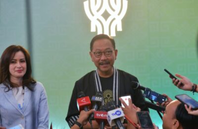 Kepala OIKN Bambang Susantono ketika memberikan keterangan pers saat membuka Nusantara Fair 2024 di Grand Auditorium Mal Kota Kasablanka, Jakarta. (Ist)