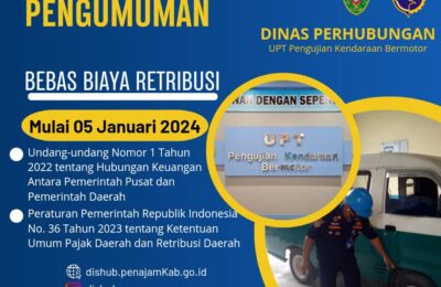 Pengumuman Bebas Biaya Retribusi KIR. (Ist)