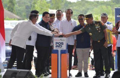 Presiden Joko Widodo (Jokowi) secara resmi meresmikan pembangunan atau groundbreaking Nusantara Logistic Hub and Services di Ibu Kota Nusantara (IKN), Kalimantan Timur. (Ist)