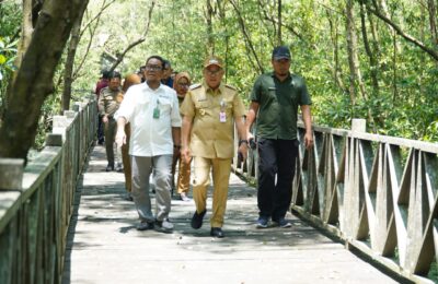 Pj Bupati PPU, Makmur Marbun mengunjungi kawasan wisata mangrove. (Ist)
