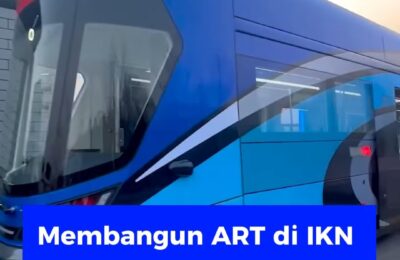 Kereta Otonom atau Autonomous Rail Transit (ART) yakni kereta tanpa rel di Ibu Kota Nusantara (IKN)/Foto: Instagram Kemenhub